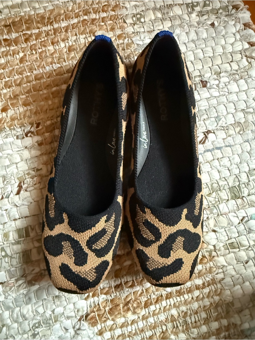 Rothy’s Women’s Leopard Print Knit Ballet Flats - Black & Tan